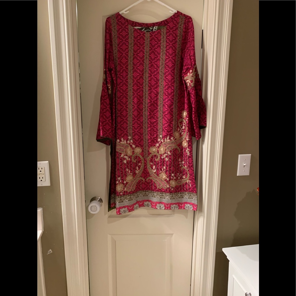 Nishat linen embroidered suit with silk duppta